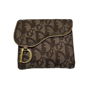 Christian Dior Trotter Saddle Canvas Leather Bifold Wallet